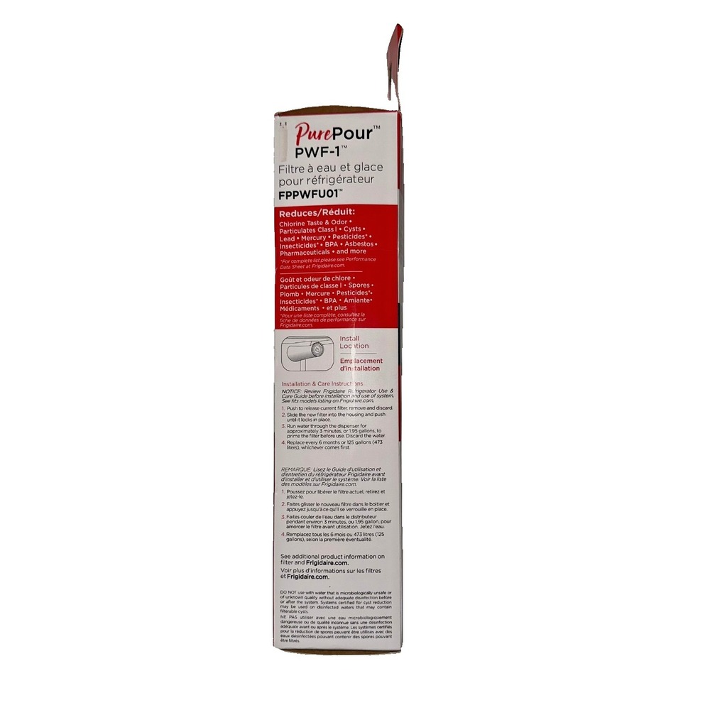 1 Pack Frigidaire PWF-1 FPPWFU01 Refrigerator PurePour Water&Ice Filter New - Picture 4 of 8